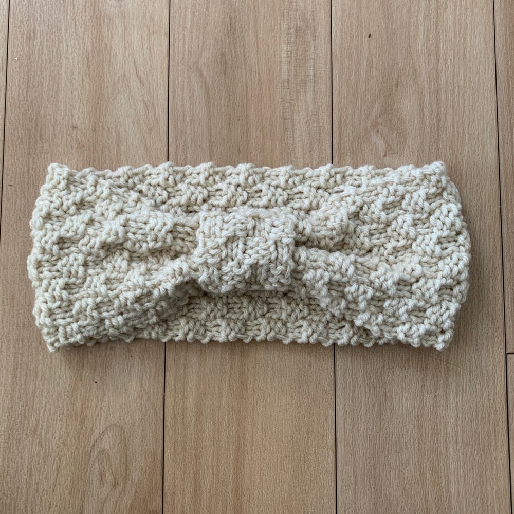 Handmade Cream Knit Headband